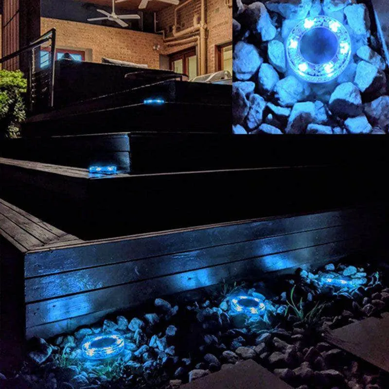 10 X Solar Led Hand-Made Art Stained Glass Inground Light