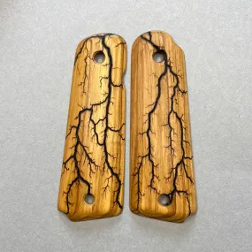 1911 Full Size Electrocuted Olivewood Grips - 024