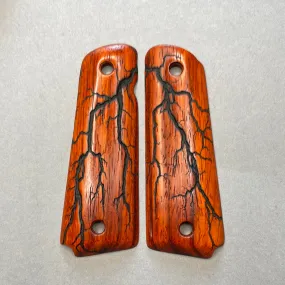 1911 Full Size Electrocuted Padauk Grips - 027