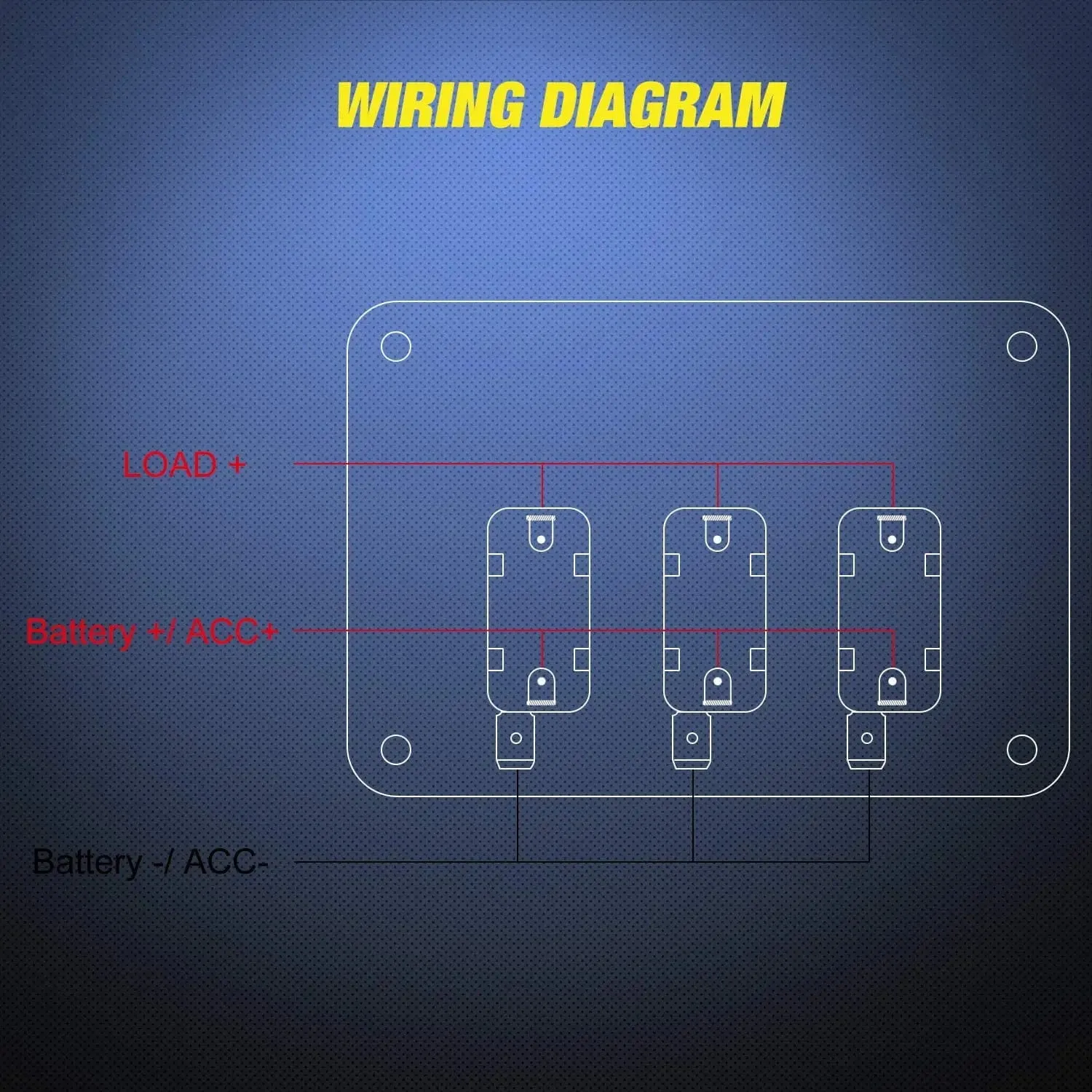 3Gang 3Pin SPST ON/Off Red Rocker Switch Panel w/ LED Light Flip Cover