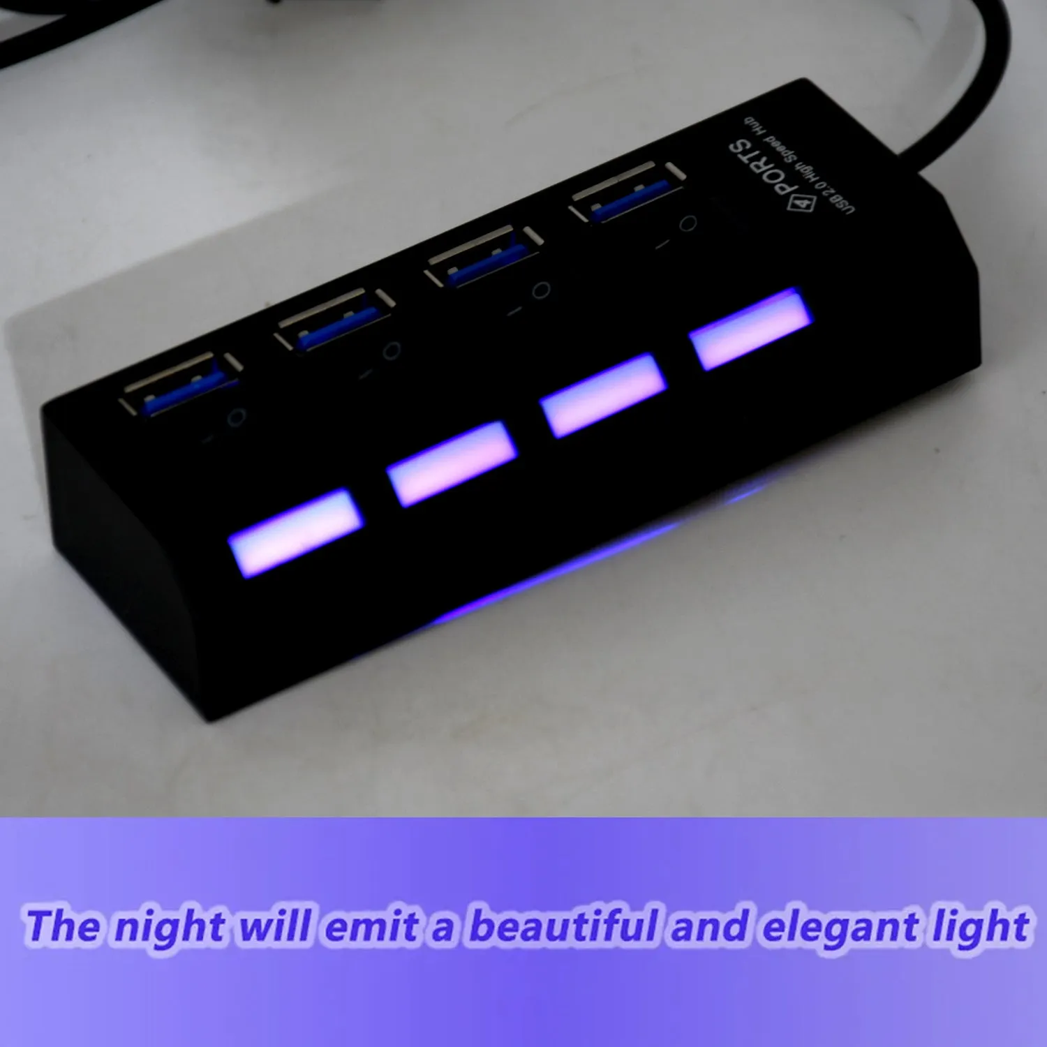 4-Port USB Hub with Switch - High Speed Adapter