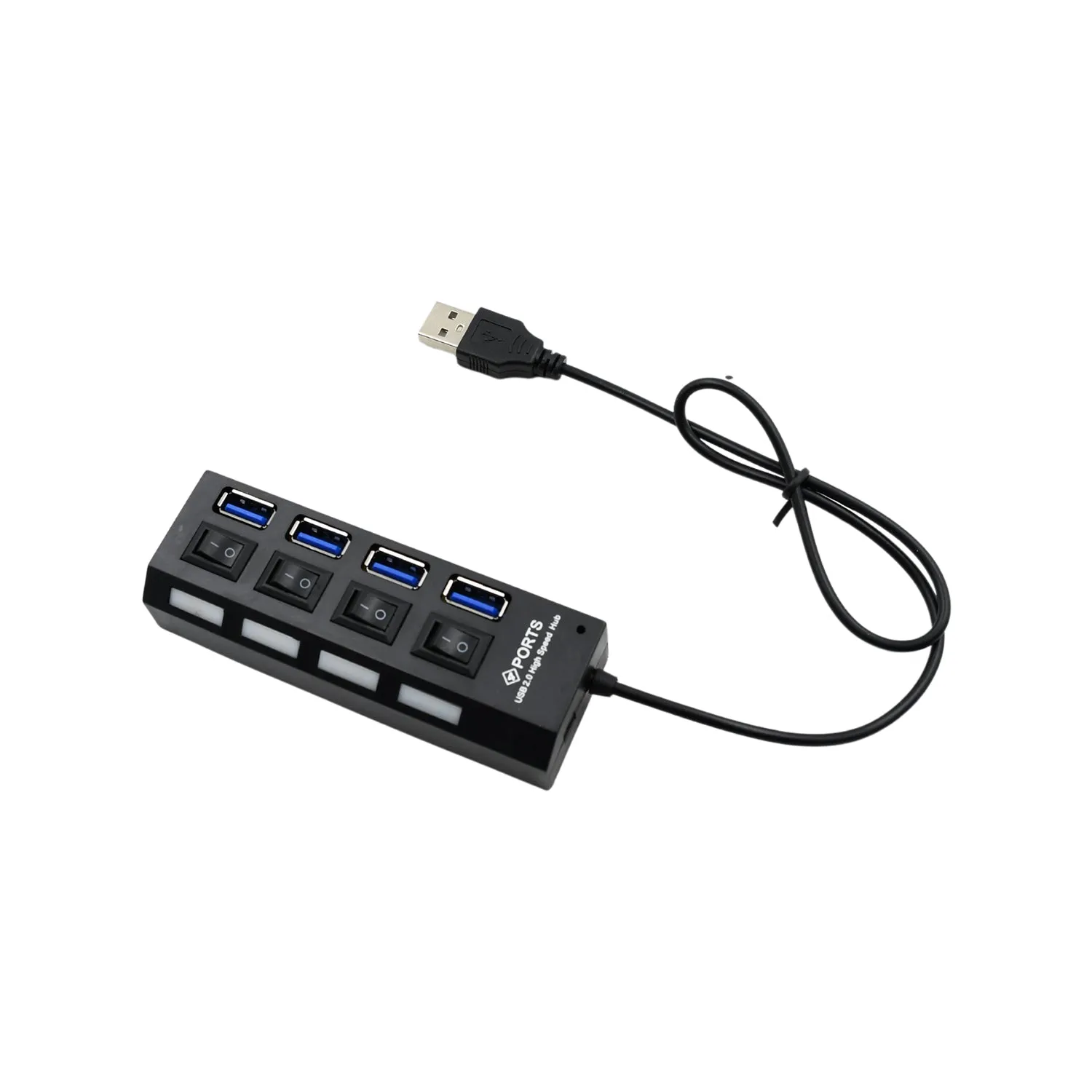 4-Port USB Hub with Switch - High Speed Adapter
