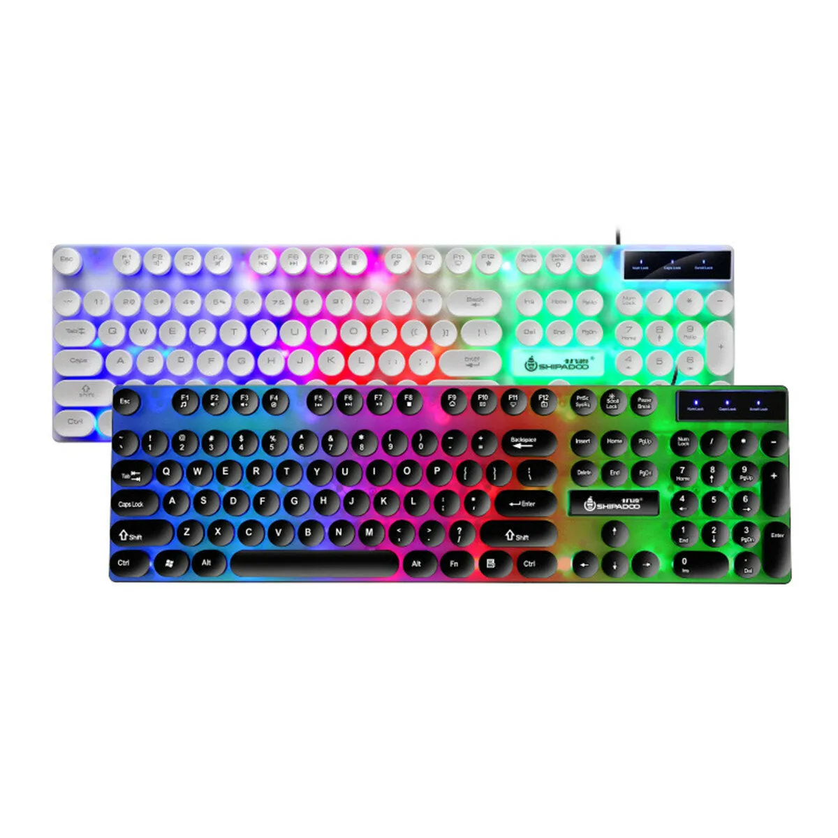 4Pcs Gaming Devices Set 104 Keys LED Backlit Waterproof Gaming Keyboard Ergonomic Mouse 3.5mm Wired Headset Anti-slip Mouse Pad Combo