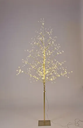 5' Warm White LED Gold Branch Tree