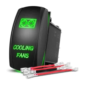 5Pin Laser On/Off Cooling Fans Rocker Switch Green