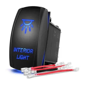 5Pin Laser On/Off Interior Light Rocker Switch Blue