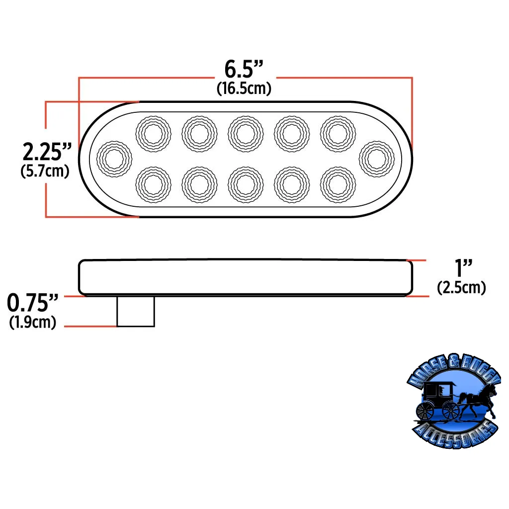 6" Oval Trux Dual Revolution LEDs (Choose Color)