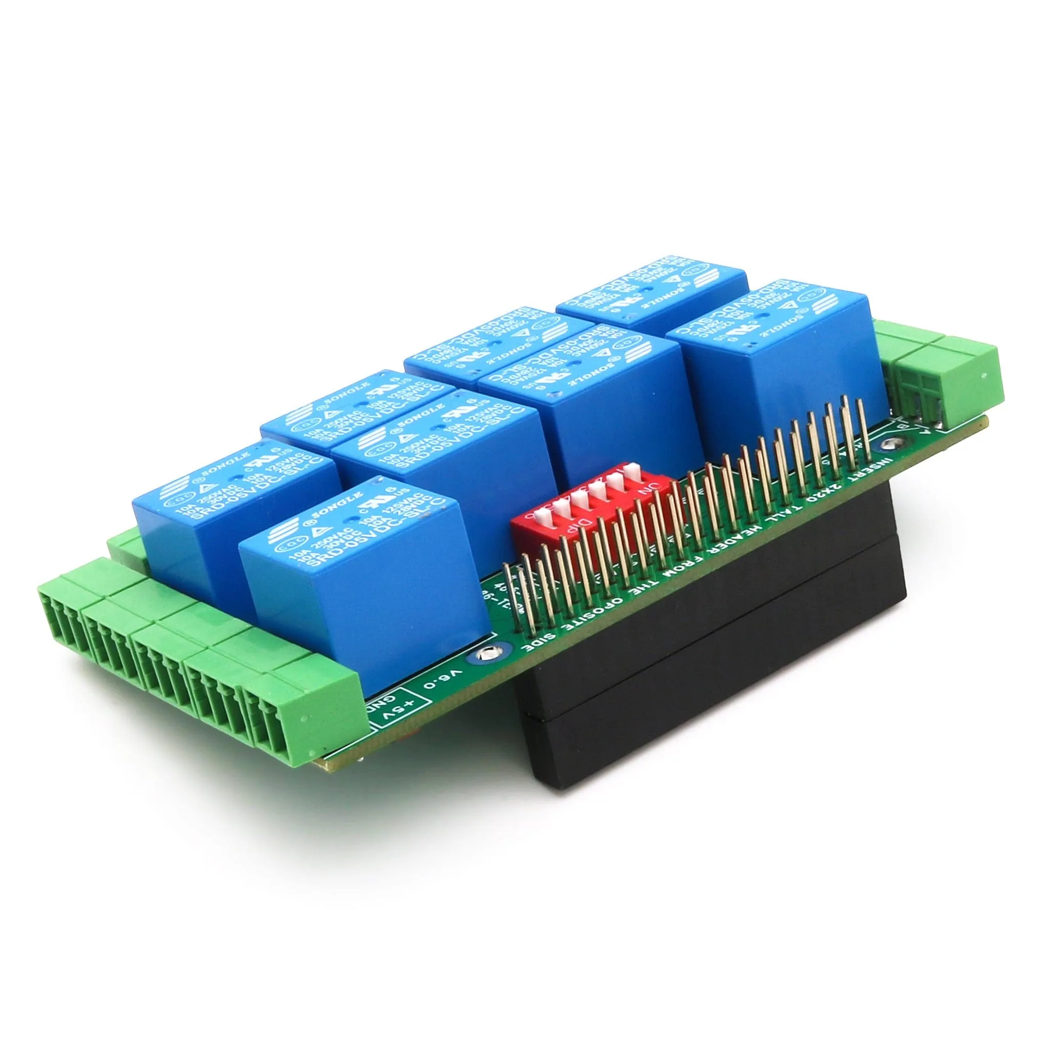 8 Relays 4A/120V 8-Layer Stackable HAT for Raspberry Pi (v6.0)