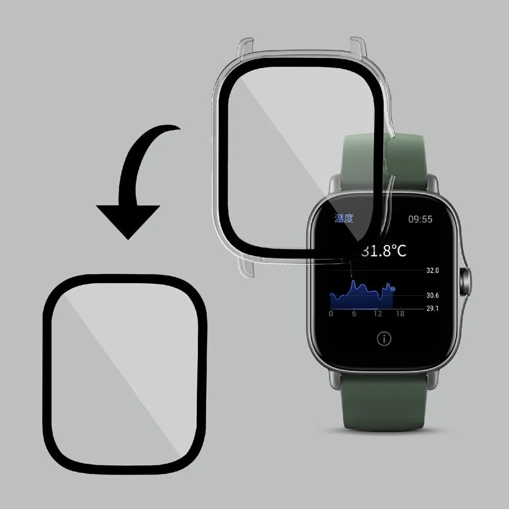 Amazfit GTS 2 protective cover   HD tempered glass - Transparent