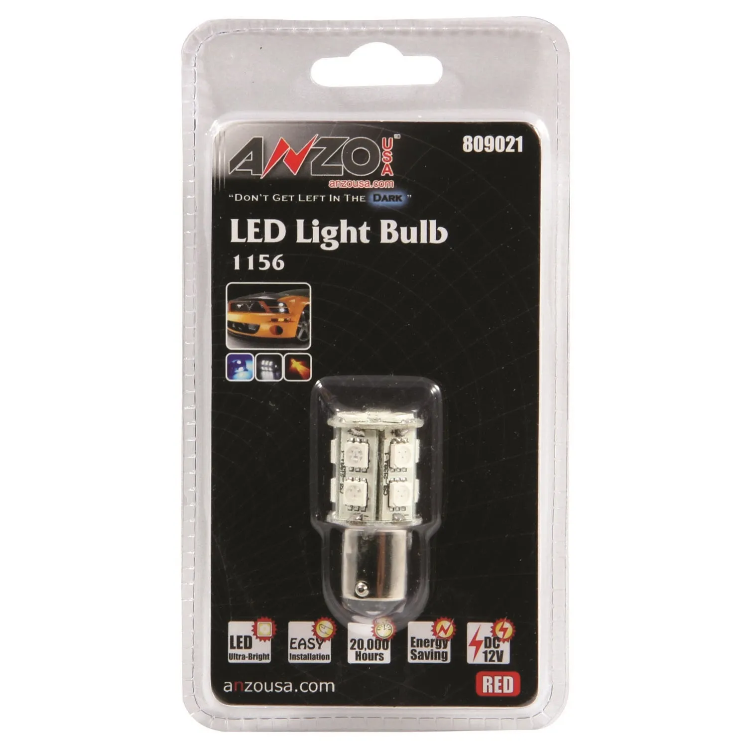 Anzo USA 809021 LED Replacement Bulb; 1156; 13 LEDs; 1 3/4 in. Tall; Red;