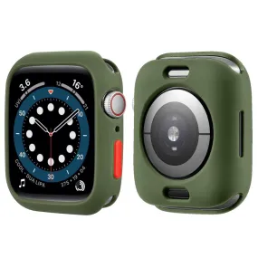 Apple Watch (41mm) candy color button TPU cover - Army Green / Red