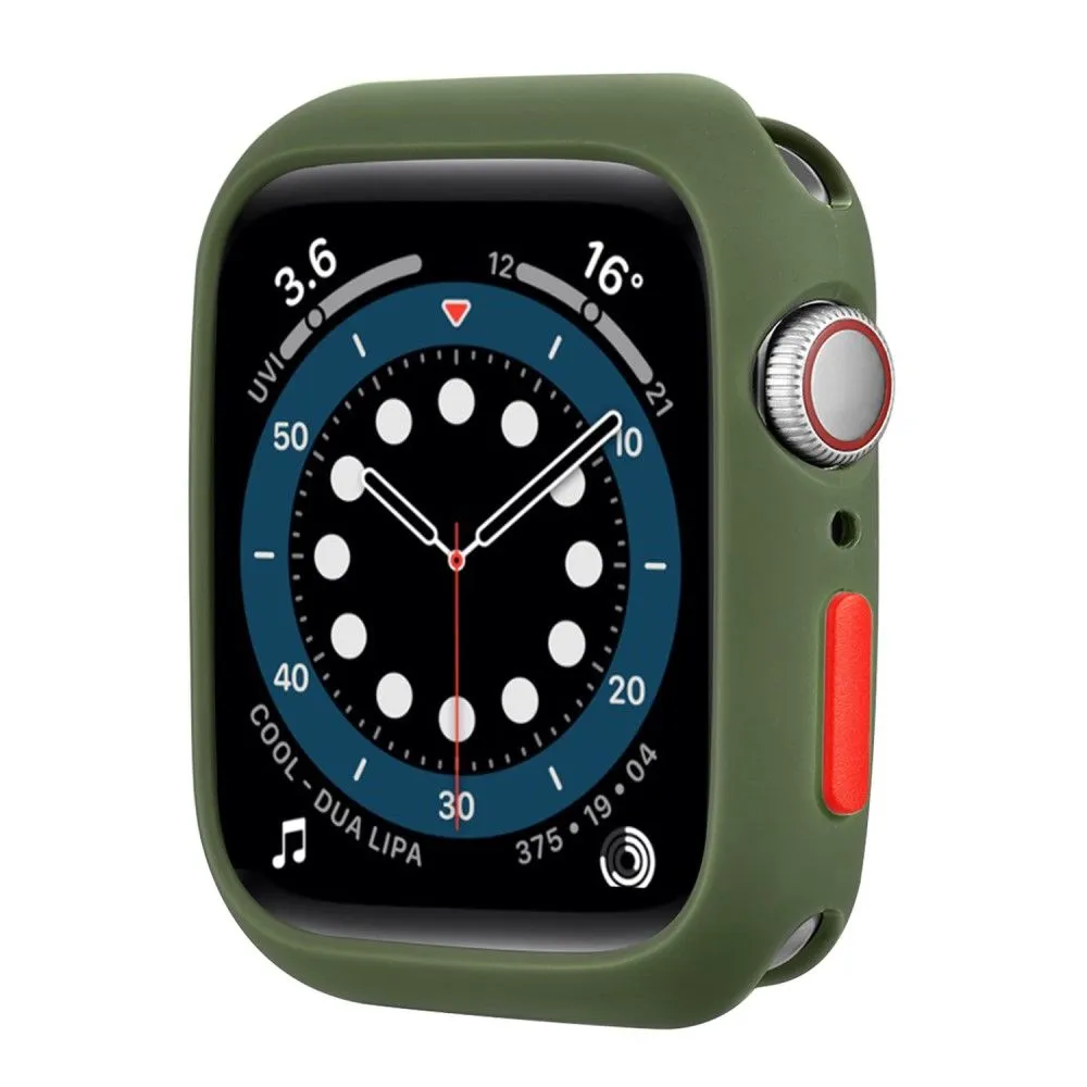 Apple Watch (41mm) candy color button TPU cover - Army Green / Red