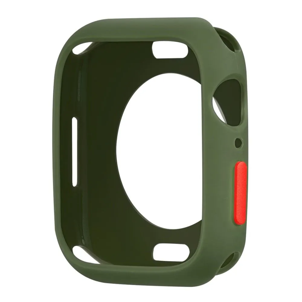 Apple Watch (41mm) candy color button TPU cover - Army Green / Red
