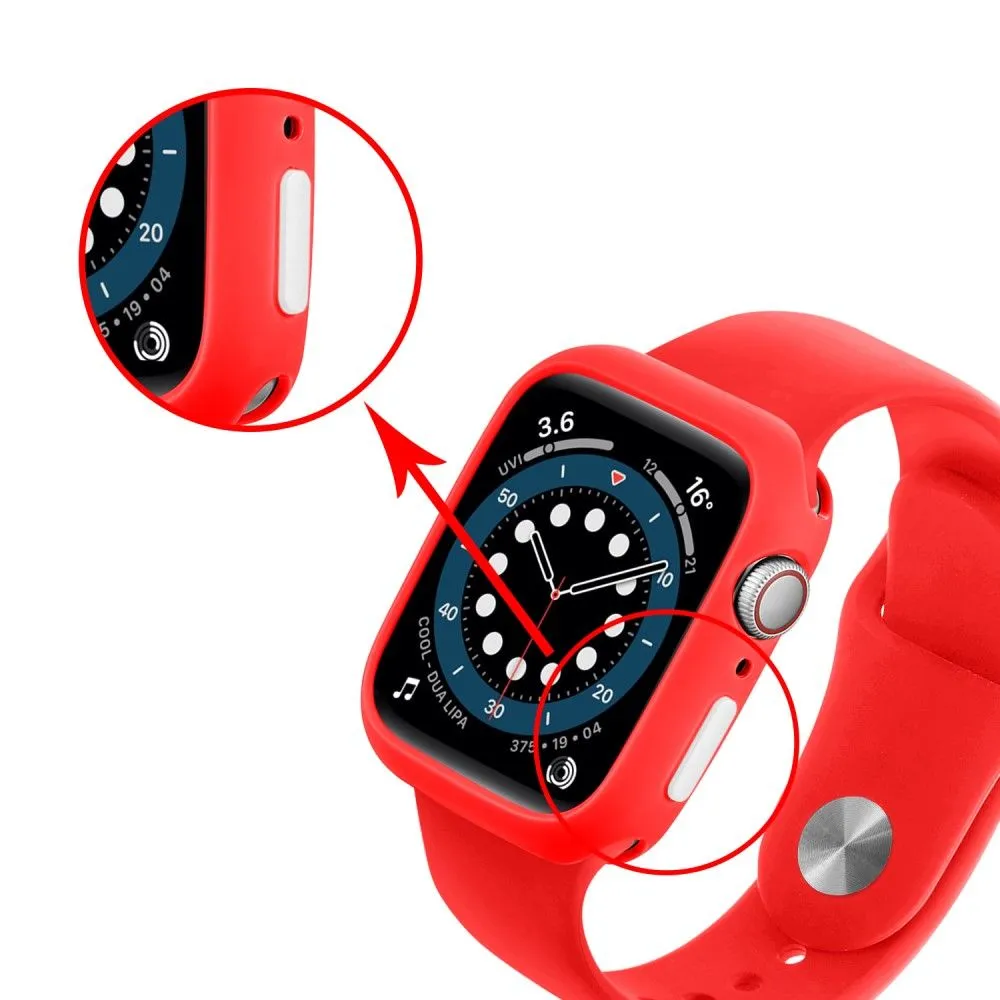 Apple Watch (41mm) candy color button TPU cover - Red / White
