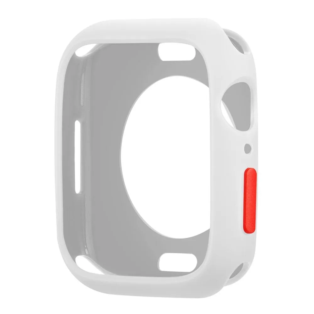 Apple Watch (41mm) candy color button TPU cover - White / Red
