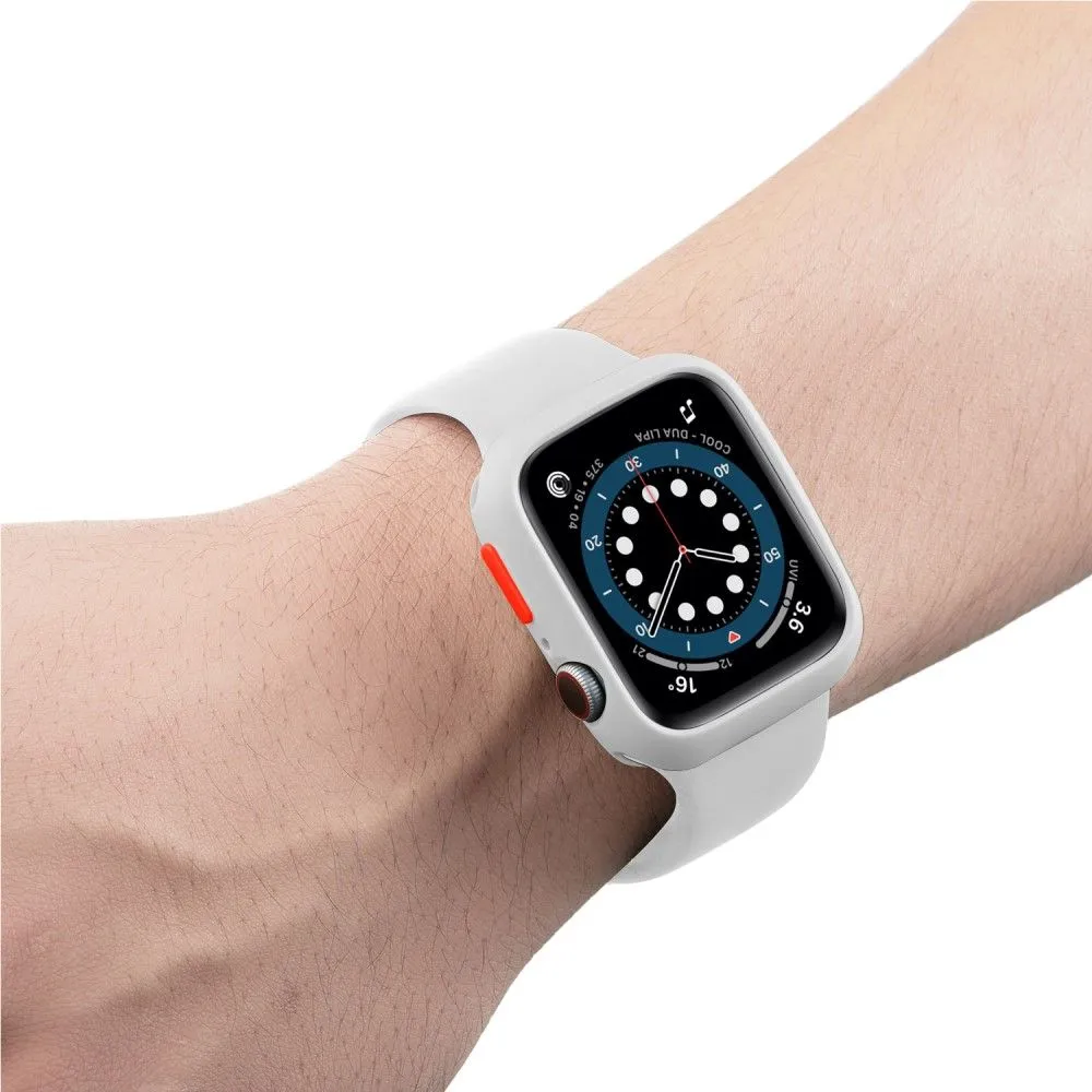 Apple Watch (41mm) candy color button TPU cover - White / Red