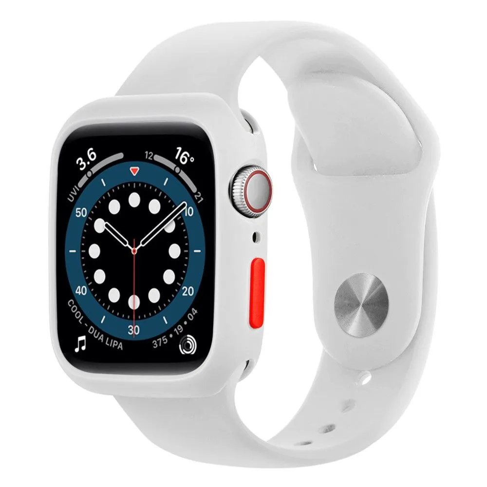 Apple Watch (41mm) candy color button TPU cover - White / Red