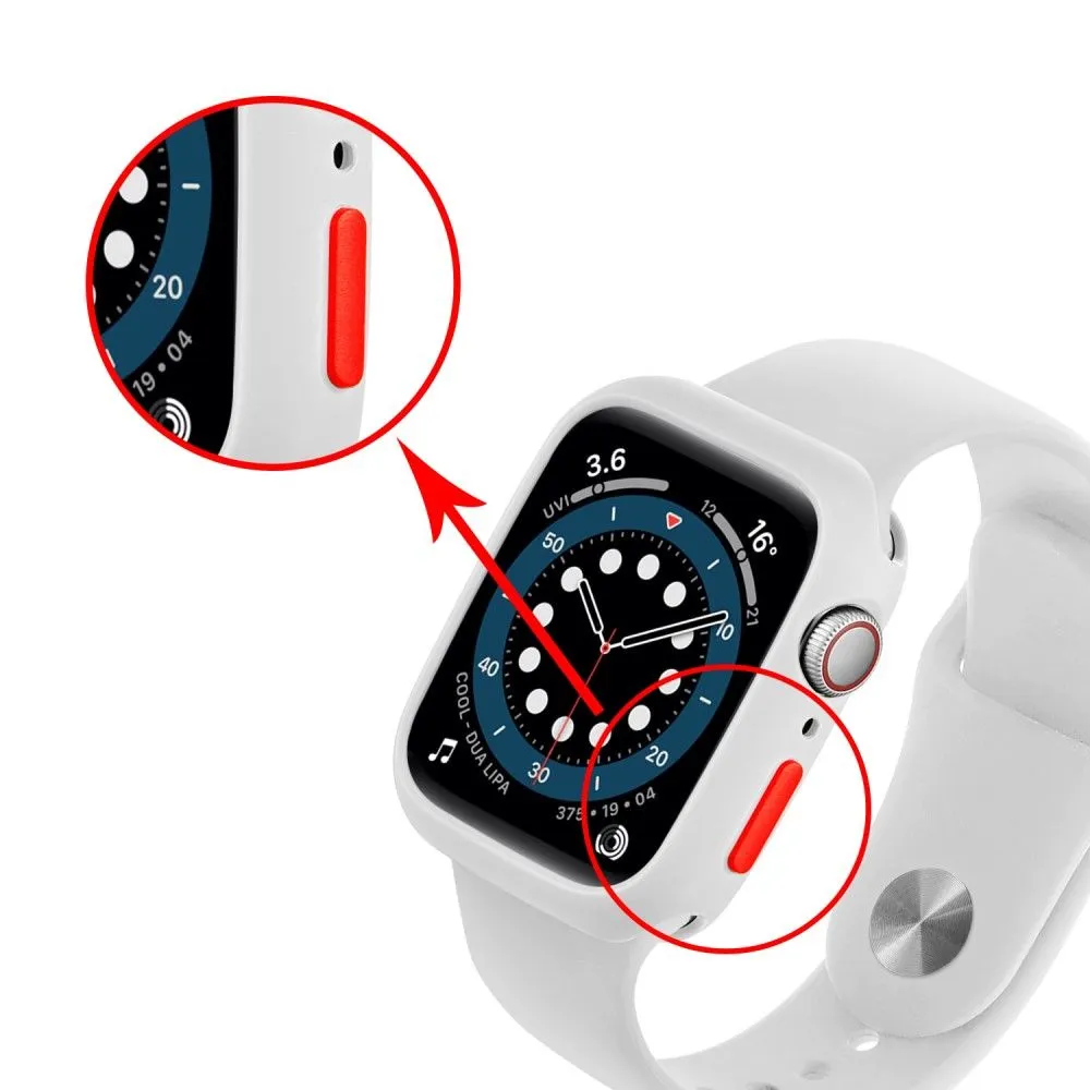Apple Watch (41mm) candy color button TPU cover - White / Red