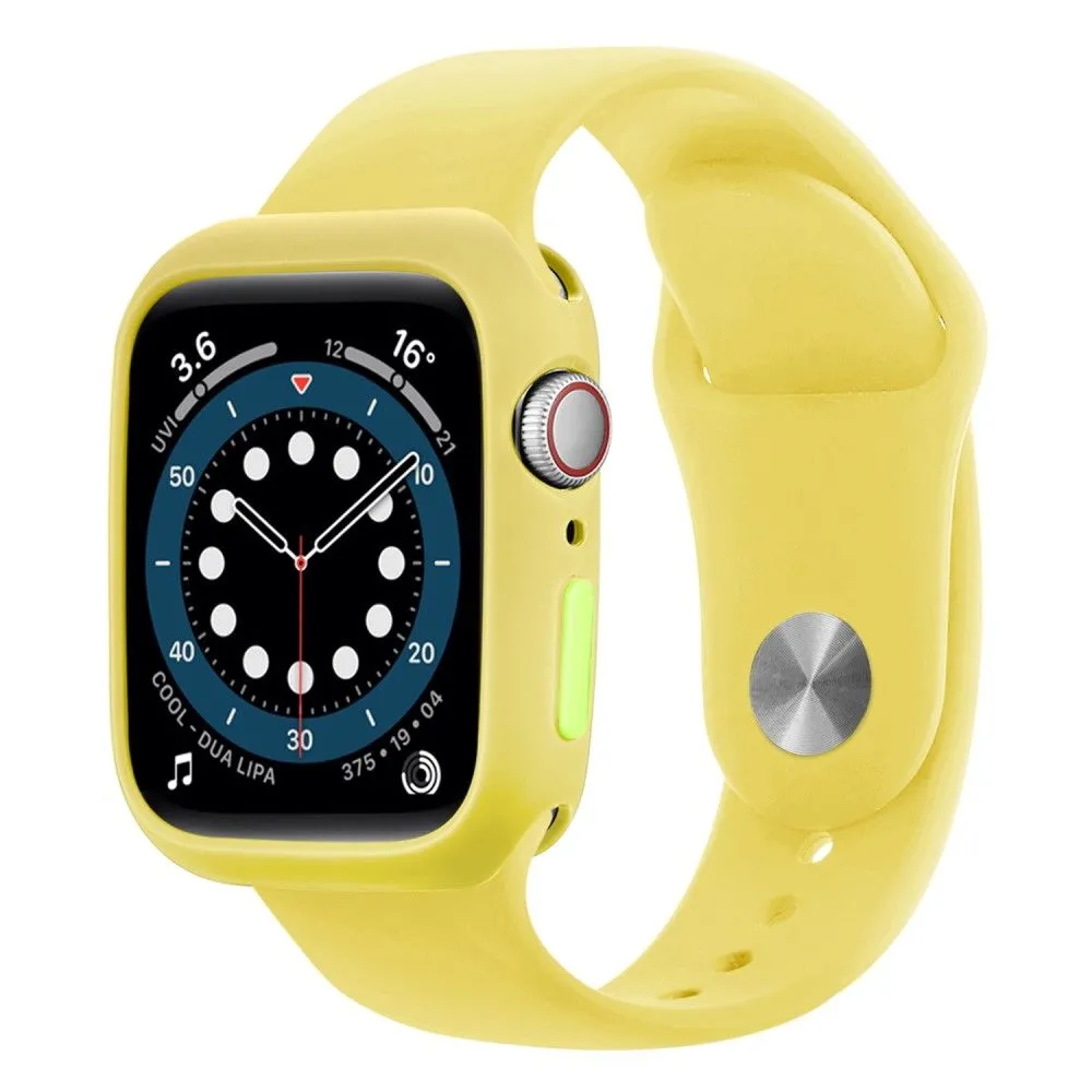 Apple Watch (41mm) candy color button TPU cover - Yellow / Flourescent Green