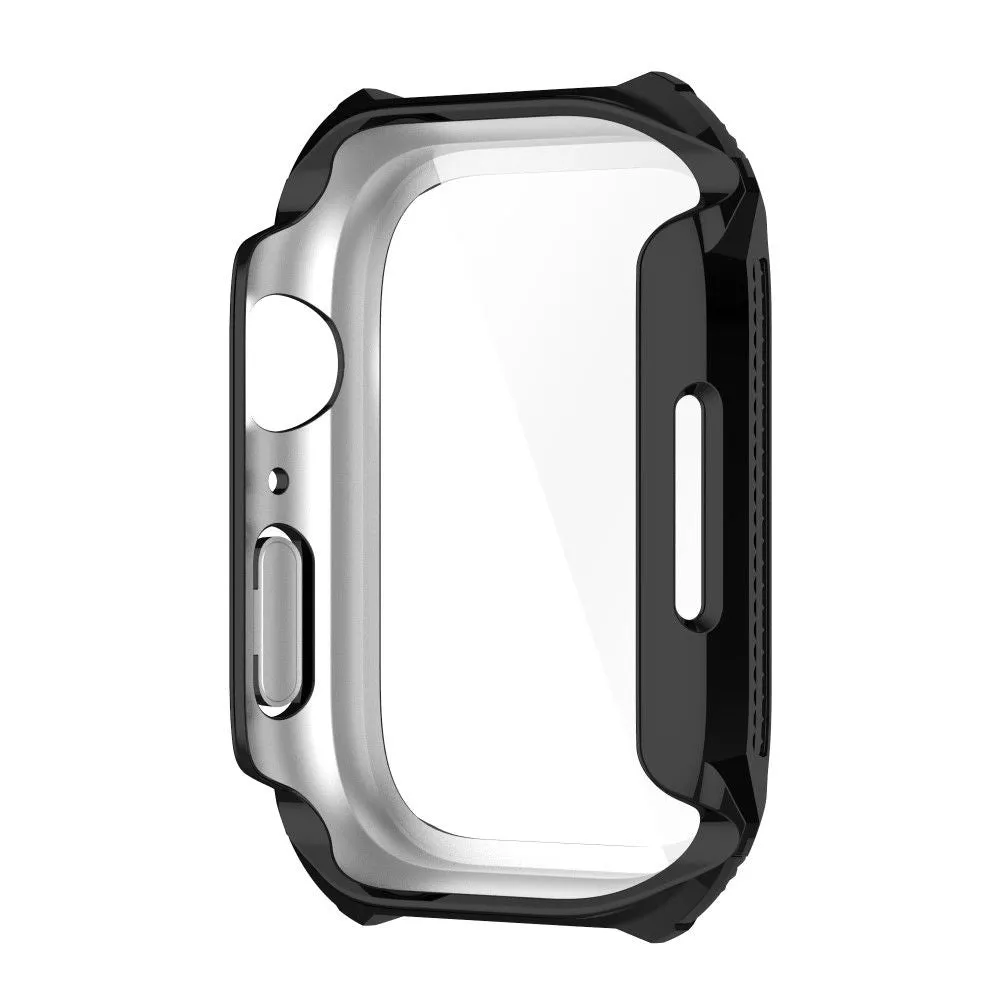 Apple Watch (45mm) rhinestone adorned cover with tempered glass screen protector - Black