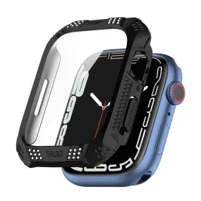 Apple Watch (45mm) rhinestone adorned cover with tempered glass screen protector - Black