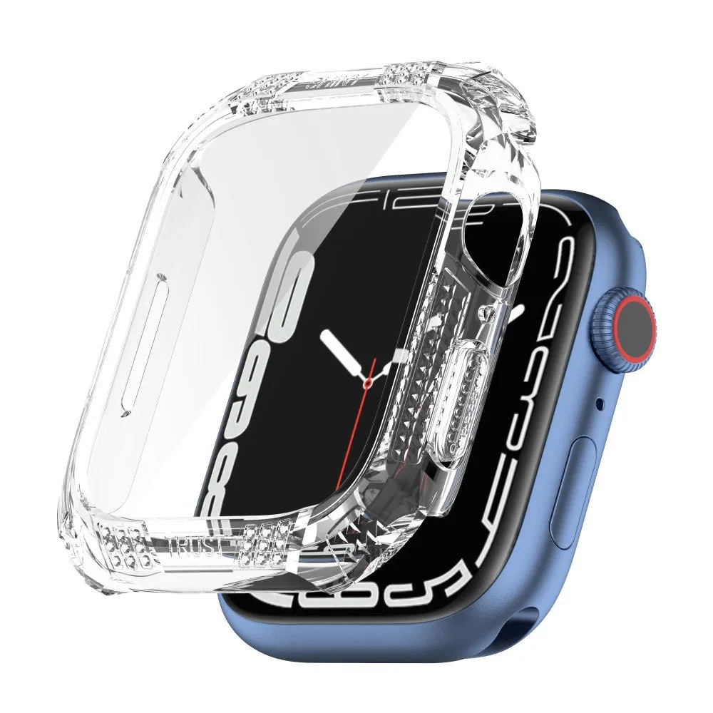 Apple Watch (45mm) rhinestone adorned cover with tempered glass screen protector - Transparent