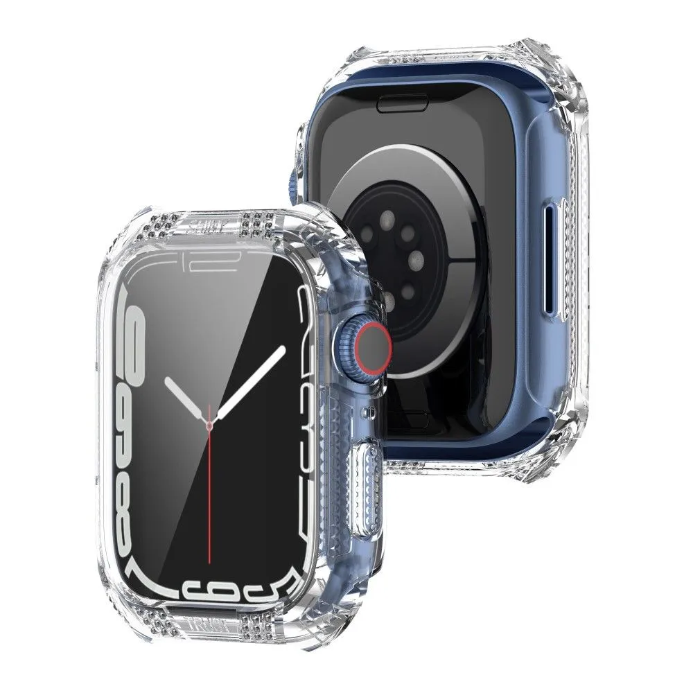 Apple Watch (45mm) rhinestone adorned cover with tempered glass screen protector - Transparent