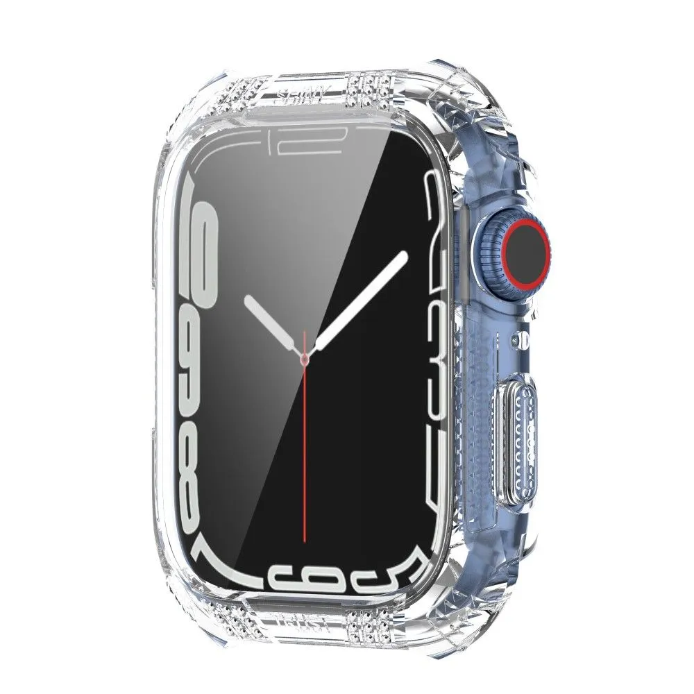 Apple Watch (45mm) rhinestone adorned cover with tempered glass screen protector - Transparent