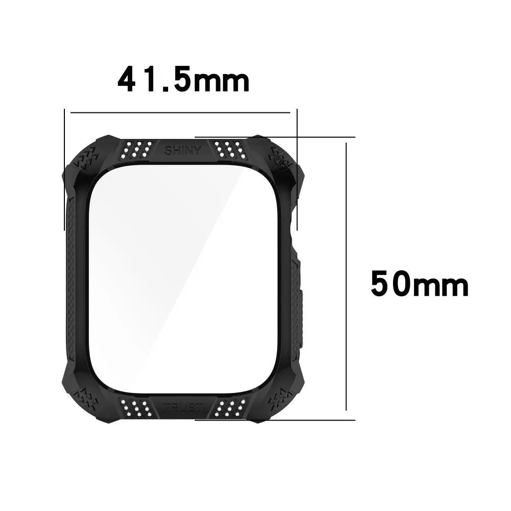 Apple Watch (45mm) rhinestone adorned cover with tempered glass screen protector - Transparent