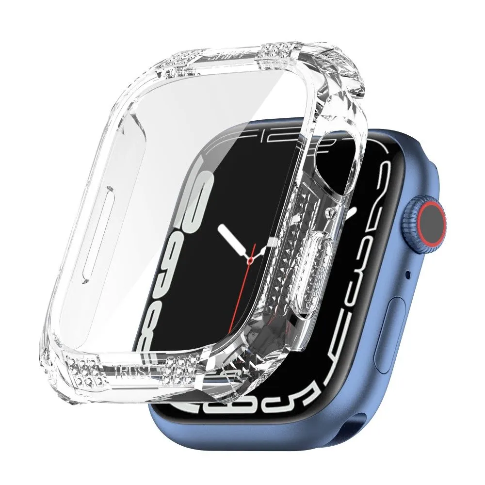 Apple Watch (45mm) rhinestone adorned cover with tempered glass screen protector - Transparent