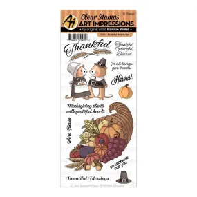 Art Impressions Thanksgiving Clear Stamps Grateful Hearts*