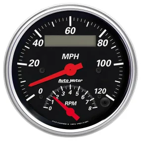 AutoMeter 1481 GAUGE; TACH/SPEEDO; 3 3/8in.; 120MPH/8K RPM; ELEC. PROGRAM.; DESIGNER BLK