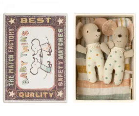 Baby Twin Mice in a Matchbox