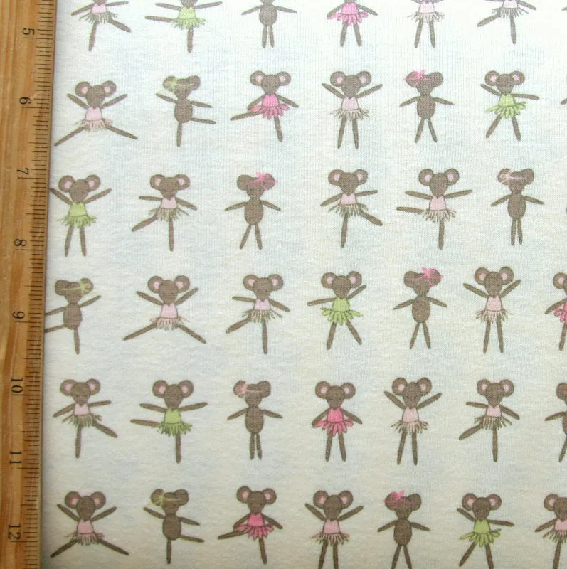 Ballet Mice Cotton Knit Fabric