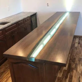 Black Walnut Countertop with LEDs