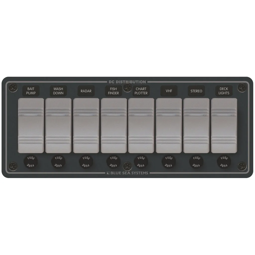 Blue Sea 12V Contura 8 Pos. Water Res. DC Panel