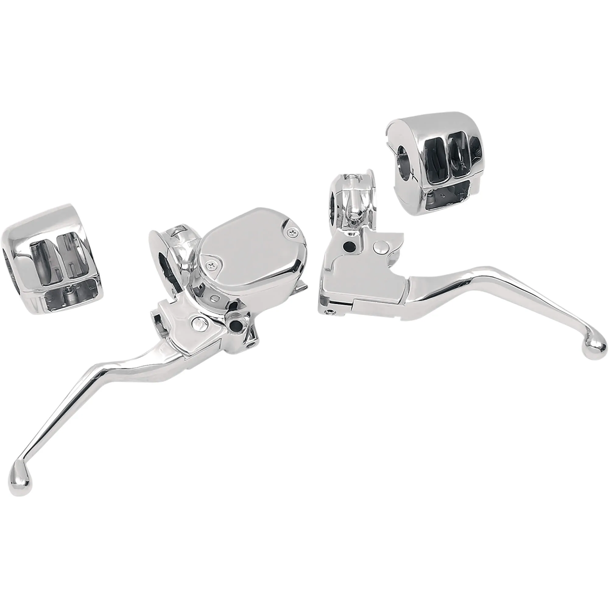 Brake/Mechanical Clutch Controls Kit w/o Switches - Chrome - 2004-13 Harley-Davidson Sportster XL w/o ABS