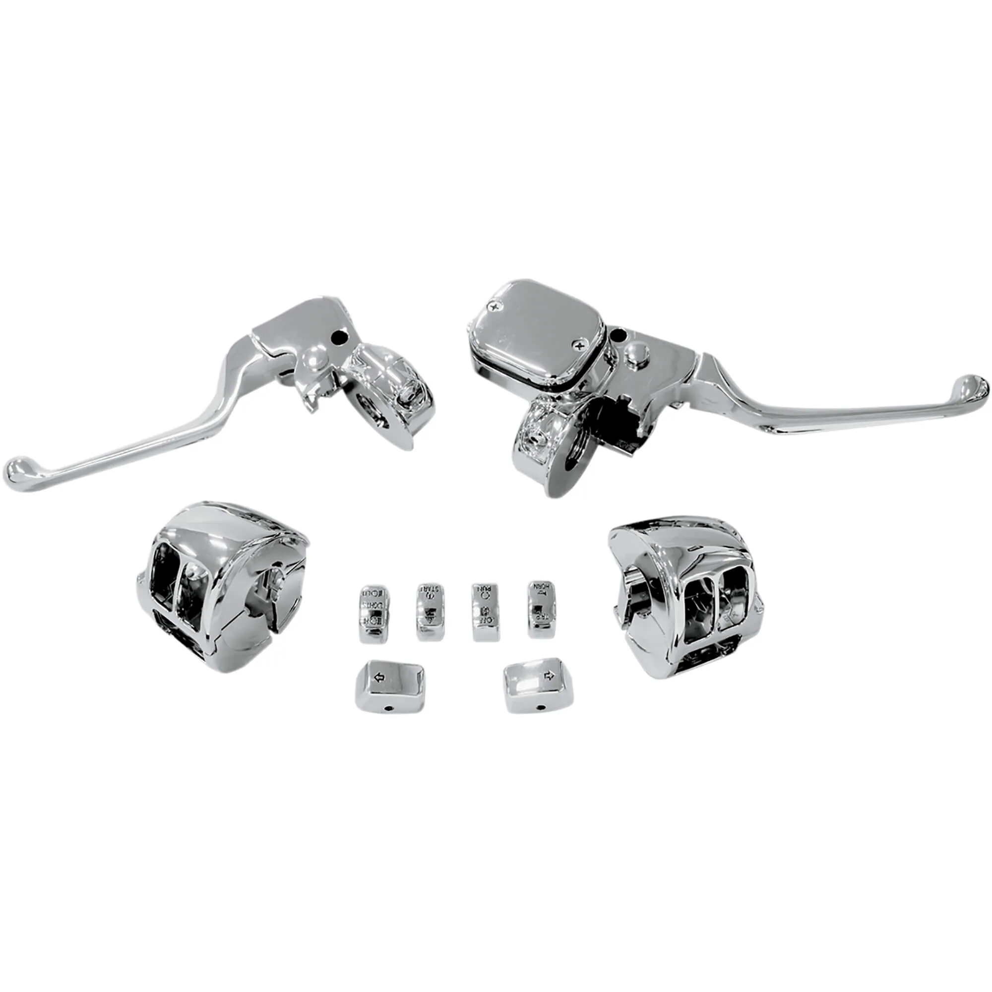 Brake/Mechanical Clutch Controls Kit w/o Switches - Chrome -  2011-14 FXS/FLS/FLST 11-13 FXCW/C 12-17 FXD/FXDWG