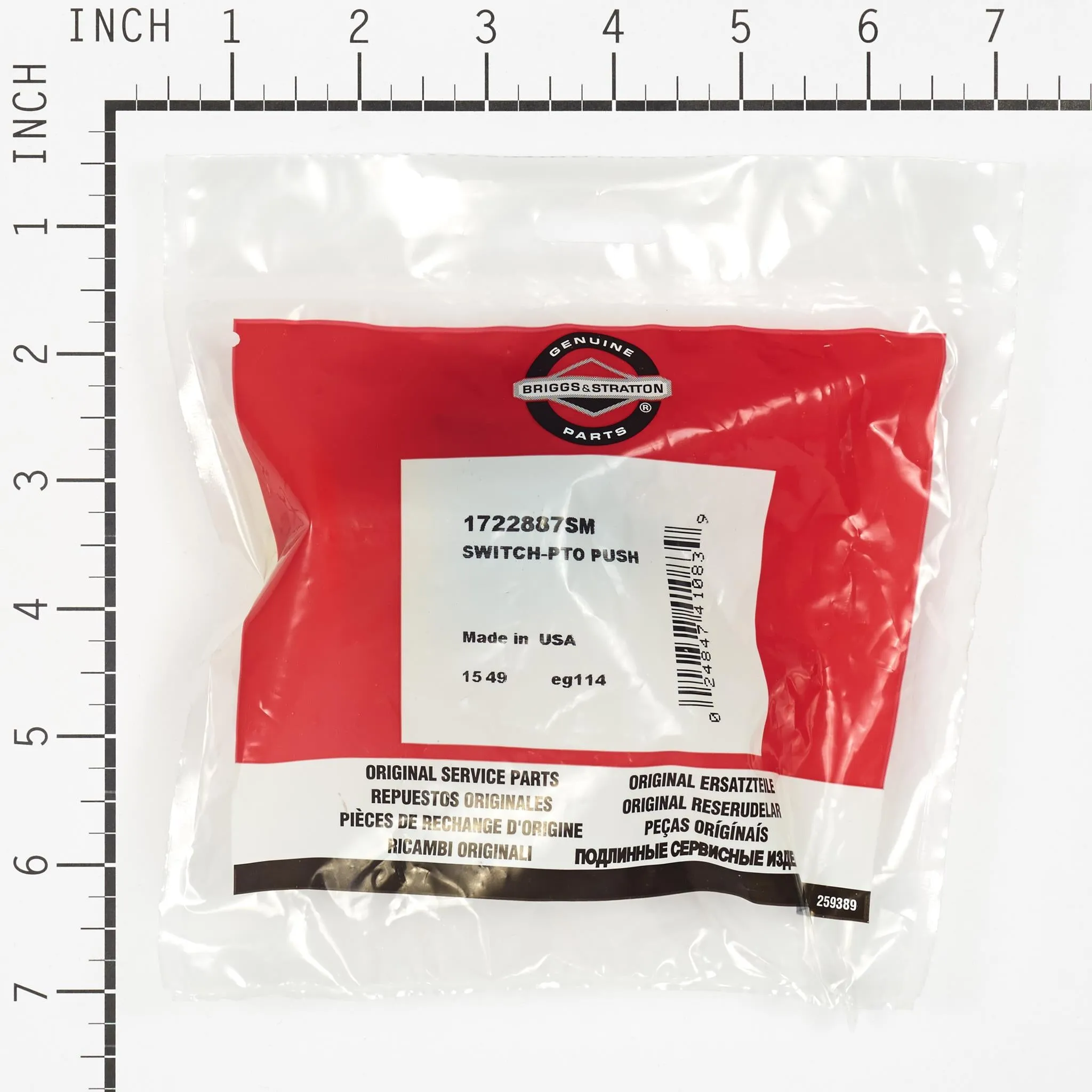 Briggs and Stratton 1722887SM PTO Push Switch