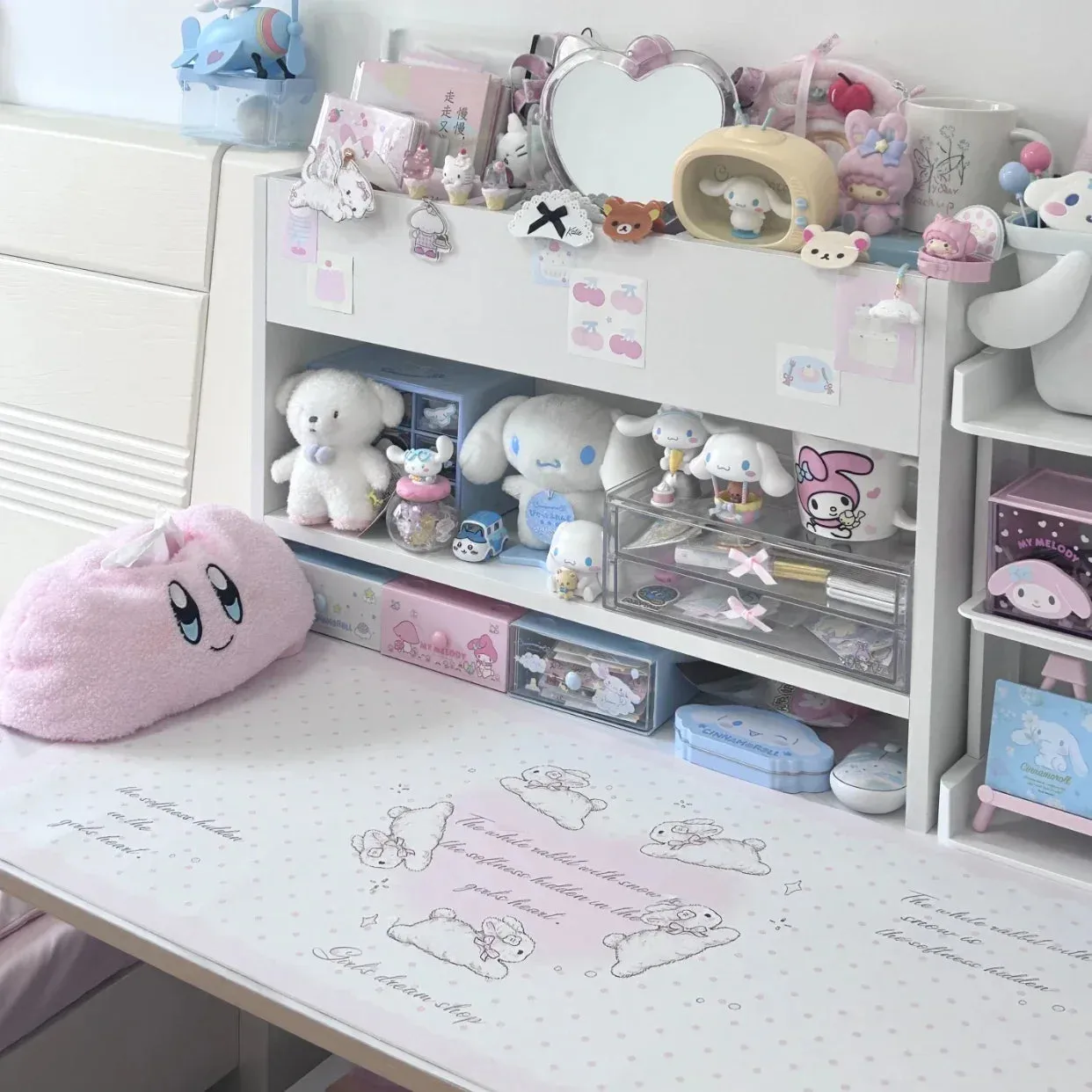 Bunny keyboard mouse pad