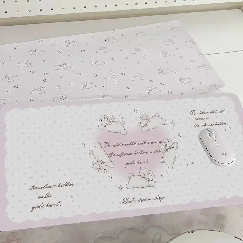 Bunny keyboard mouse pad