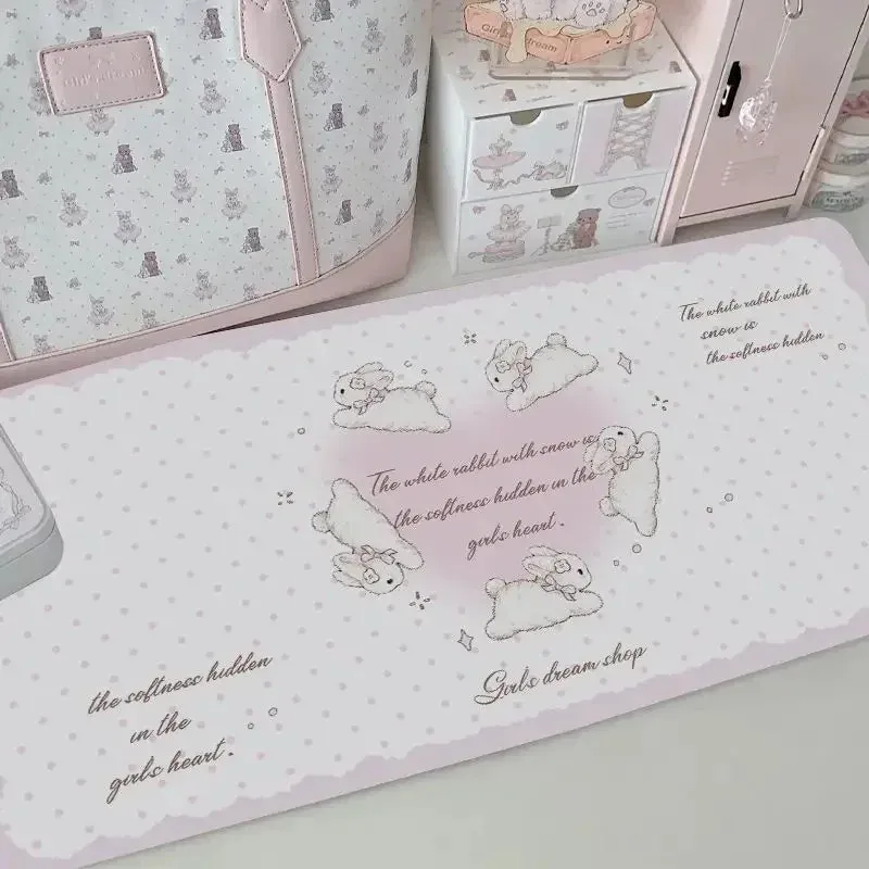 Bunny keyboard mouse pad