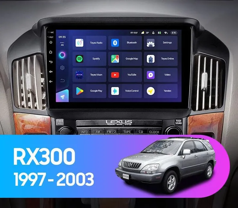 Car Dealz Elite 4G Data Model 10.2" Android 10.0 For Lexus RX300 XU10 1997 - 2003 GPS Bluetooth Car Player Navigation Radio Stereo DVD Head Unit In Dash Plus OEM Fascia