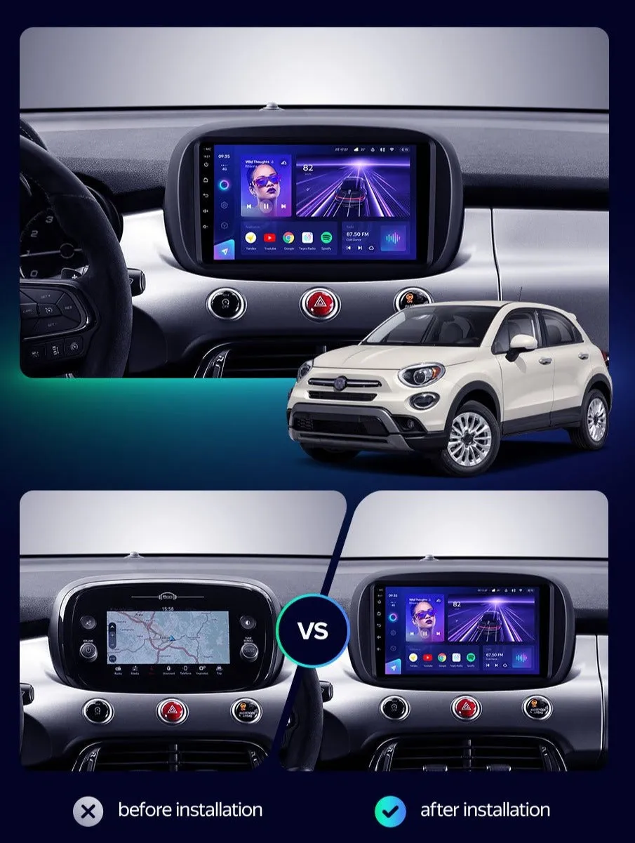 Car Dealz Elite 4G Data Model 10.2" Android 12.0 For Fiat 500X 2014 - 2020 In Dash Plus OEM Fascia