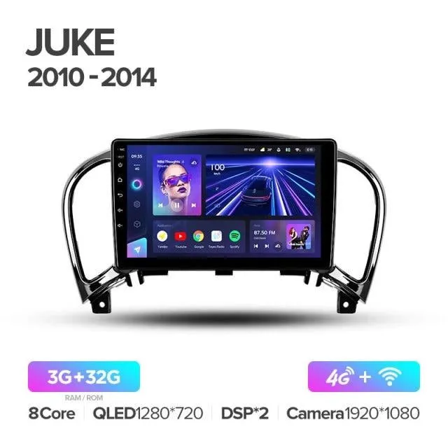 Car Dealz Elite 4G Data Model 10.2" Android 12.0 For Nissan Juke 2010 - 2014 In Dash Plus OEM Fascia