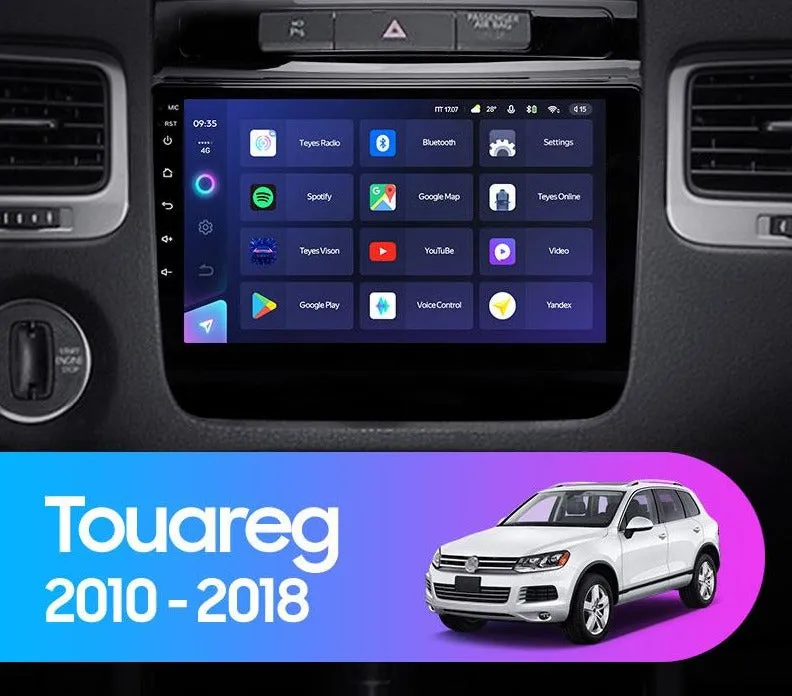 Car Dealz Elite 4G Data Model 10.2" Android 12.0 For Volkswagen Touareg FL NF 2010 - 2018 In Dash Plus OEM Fascia