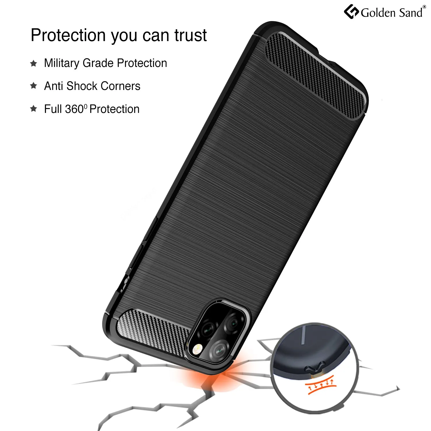 Carbon Fibre Series Shockproof Armor Back Cover for Apple iPhone 11 Pro Max 6.5 inch, Black