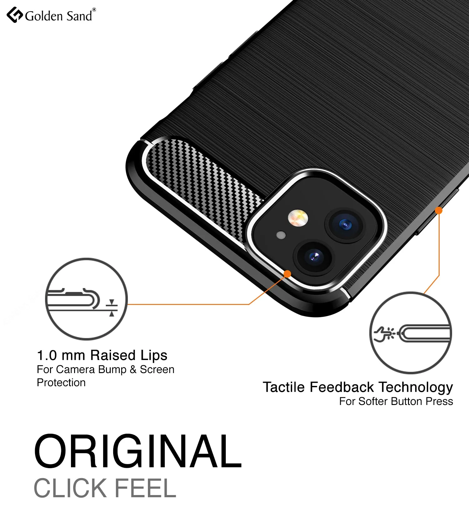 Carbon Fibre Series Shockproof Armor Back Cover for Apple iPhone 12 Mini, Black