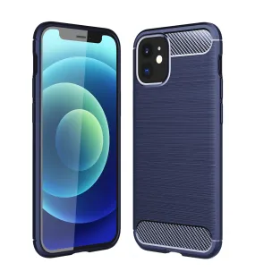 Carbon Fibre Series Shockproof Armor Back Cover for Apple iPhone 12 Mini, Blue