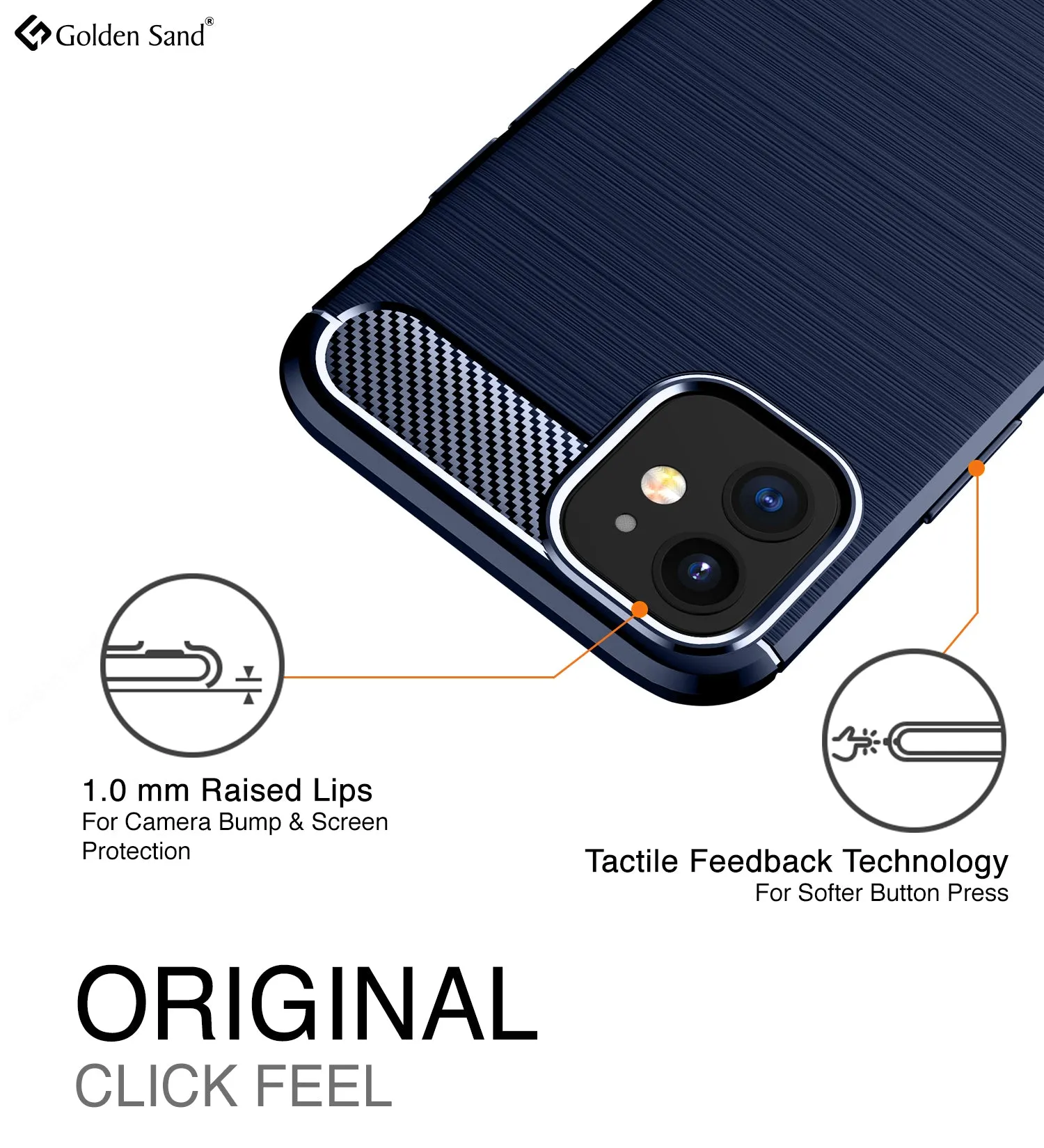Carbon Fibre Series Shockproof Armor Back Cover for Apple iPhone 12 Mini, Blue